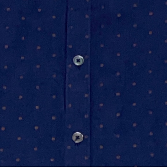 Zachary Prell Dot pattern chambray blue button down shirt size xl - Picture 2 of 3
